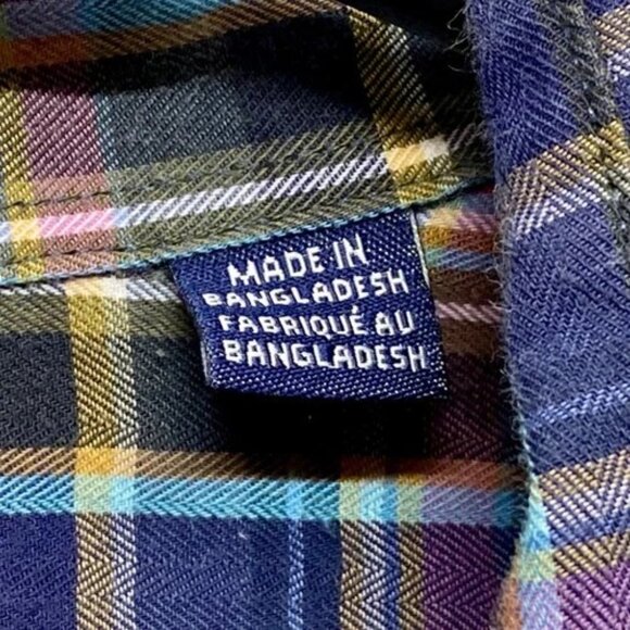 International Report Button Up Shirt Men's XL Red Blue Multicolor Plaid (Read) - Picture 6 of 11